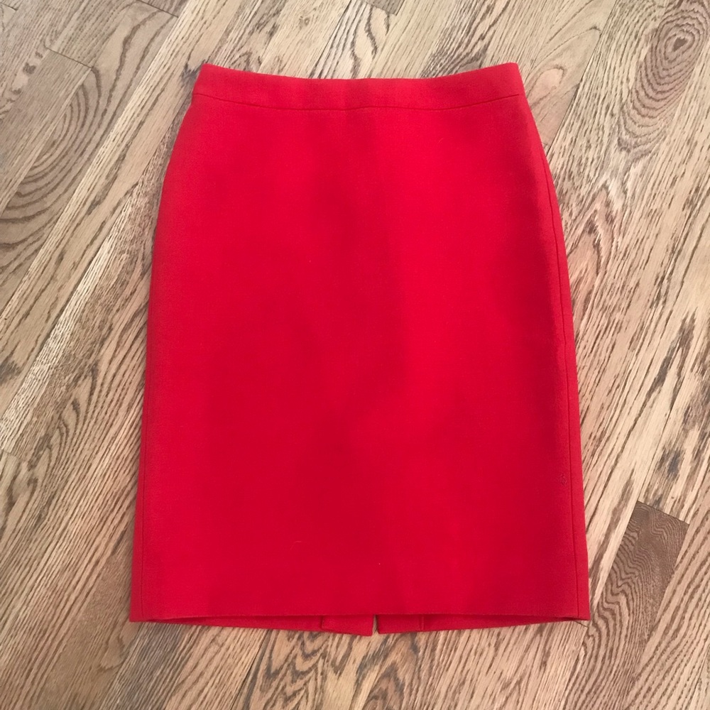 J. Crew Red Pencil Skirt